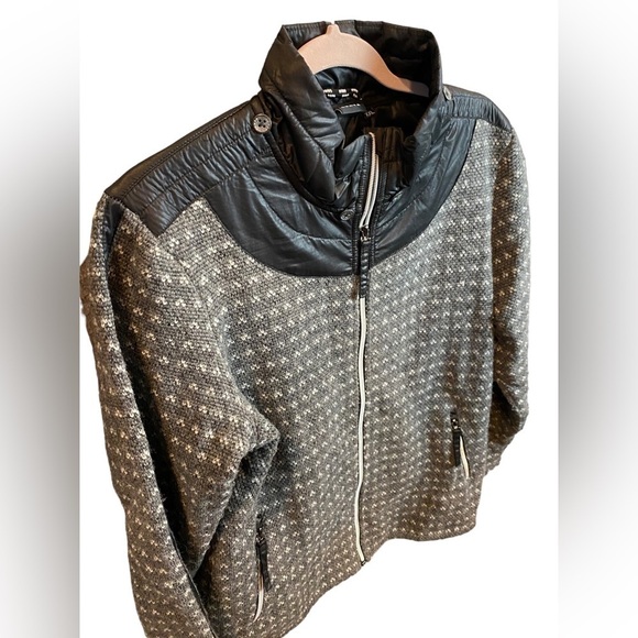 Luhta Wool Blend Full Zip Jacket Women’s Size XXL Gray Black Quilted Trim - Picture 5 of 14